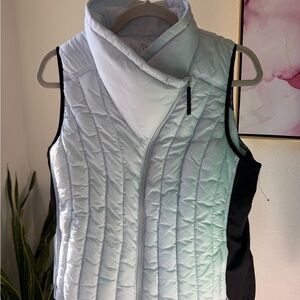 Calvin Klein White and Black Quilted Vest